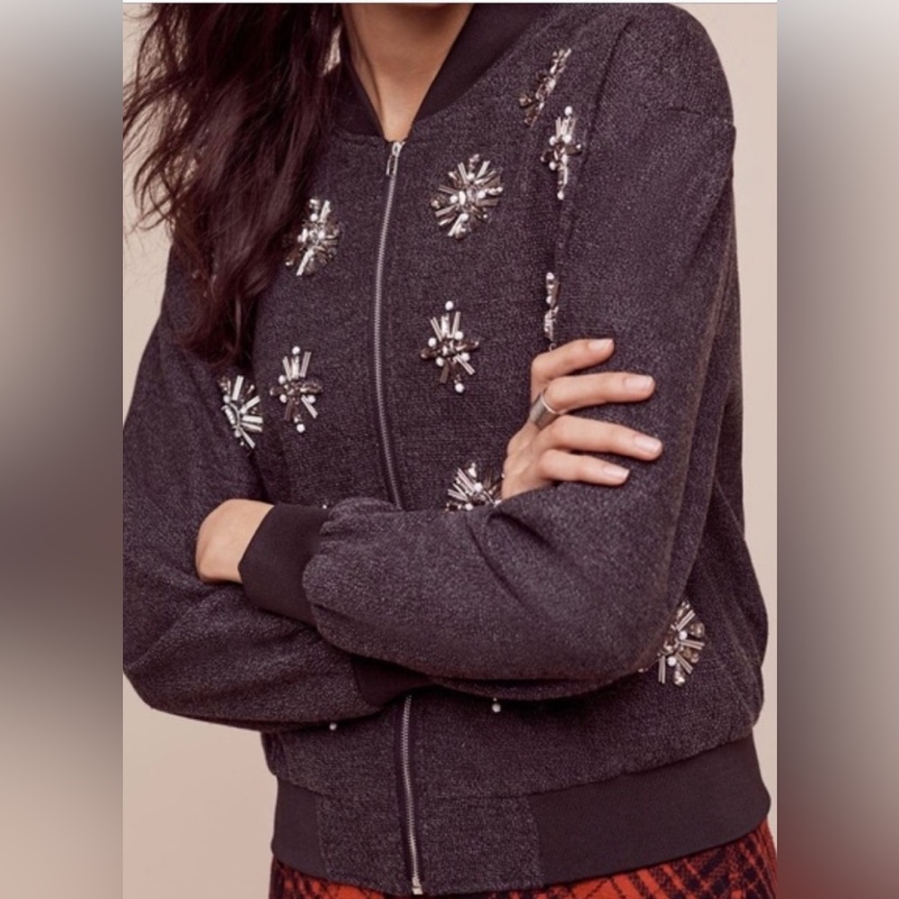 Anthropologie (Harlan) tweed bomber jacket, small